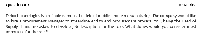 Question #3 10 Marks Delco technologies is a