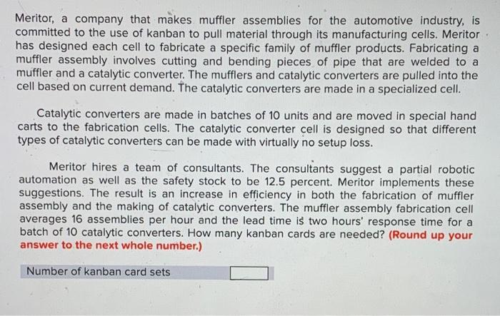 Meritor, a company that makes muffler assemblies