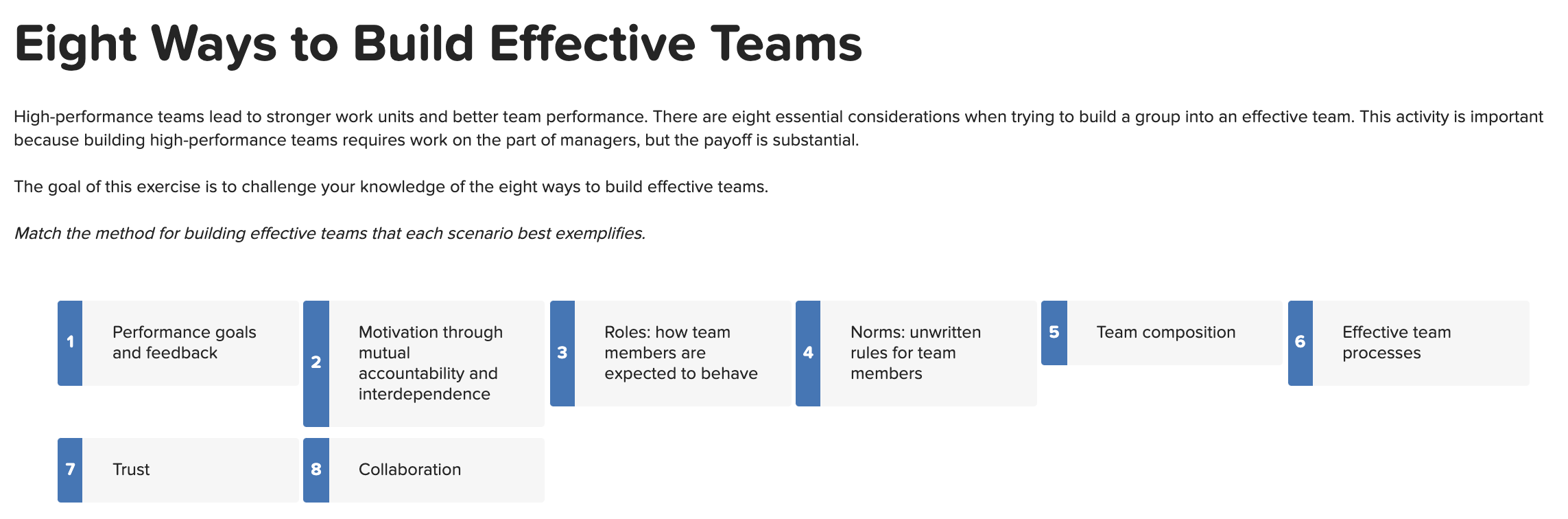 Eight Ways to Build Effective Teams