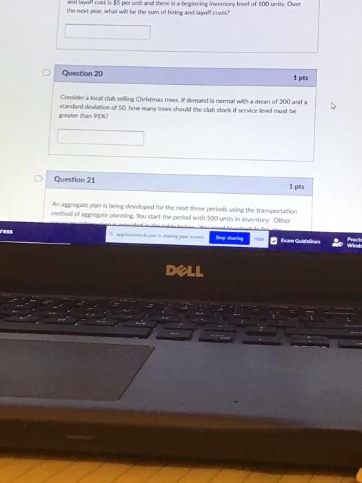 and lyoll cost is $5 per unit and there is a