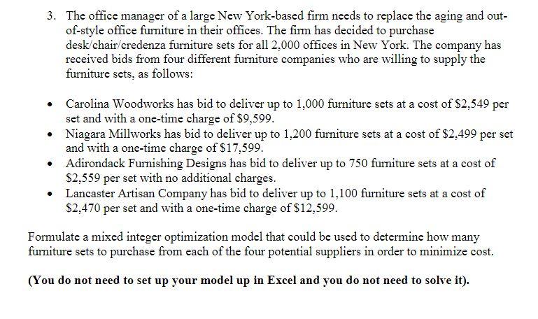 3. The office manager of a large New York-based
