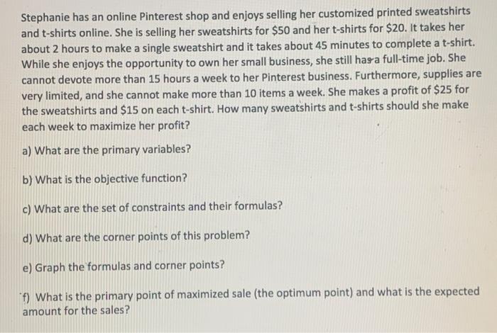 Stephanie has an online Pinterest shop and enjoys