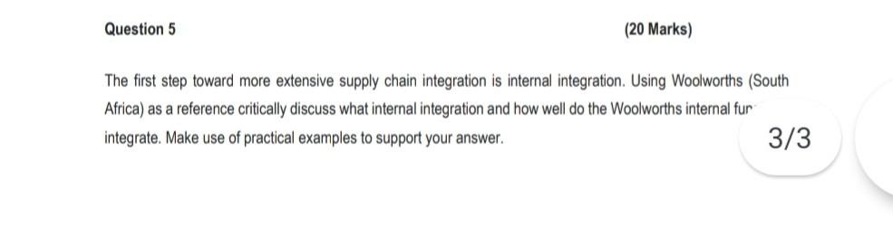 The first step toward more extensive supply chain