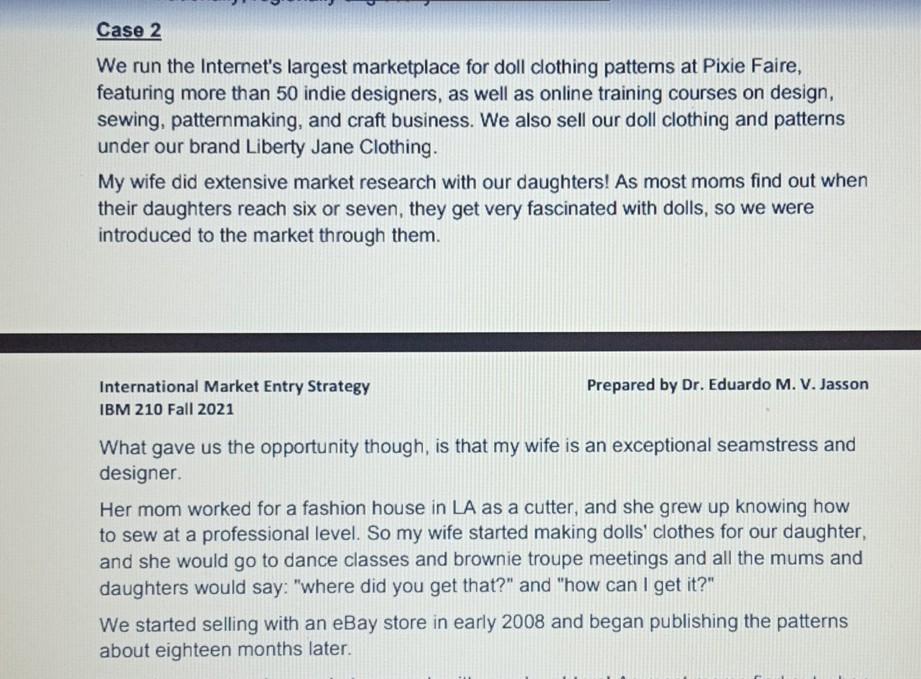 please solve this each case no more than 2 pages