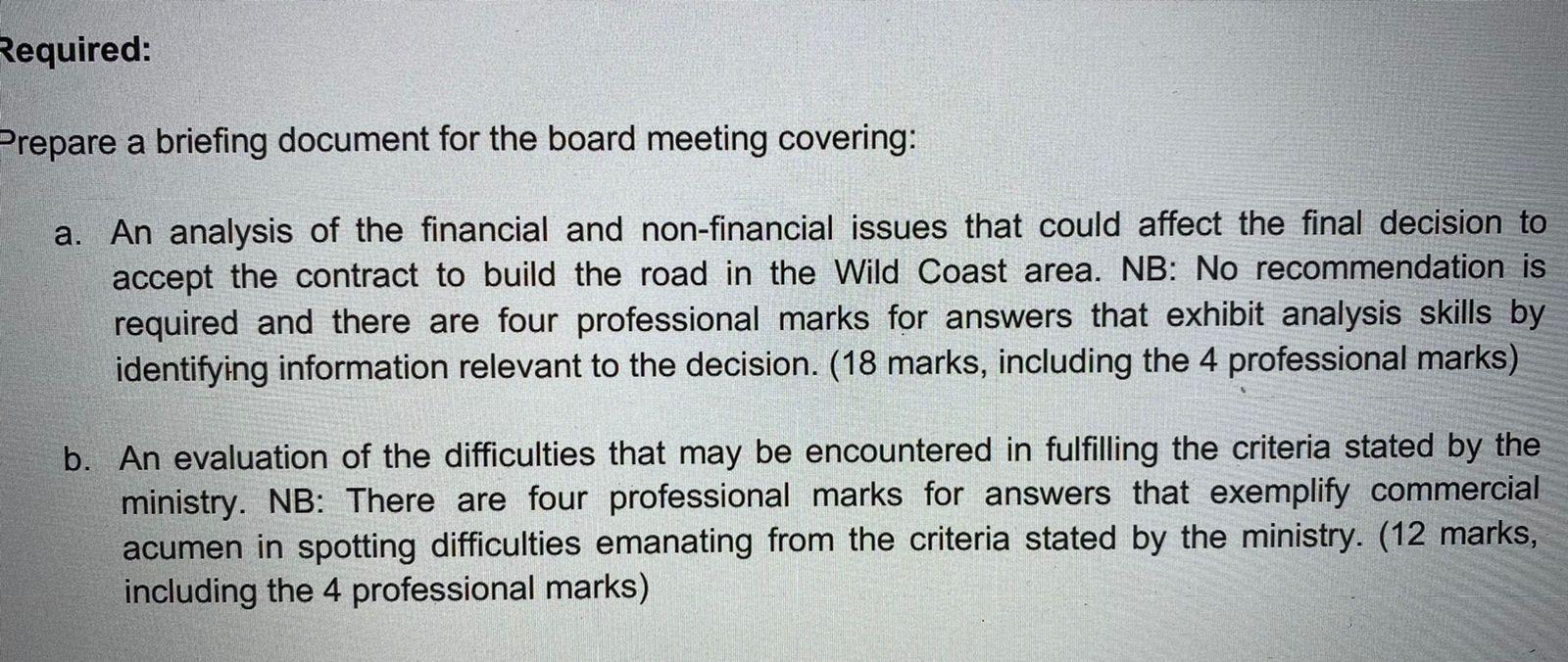 QUESTION 2 [30 MARKS] Consider this (fictitious)