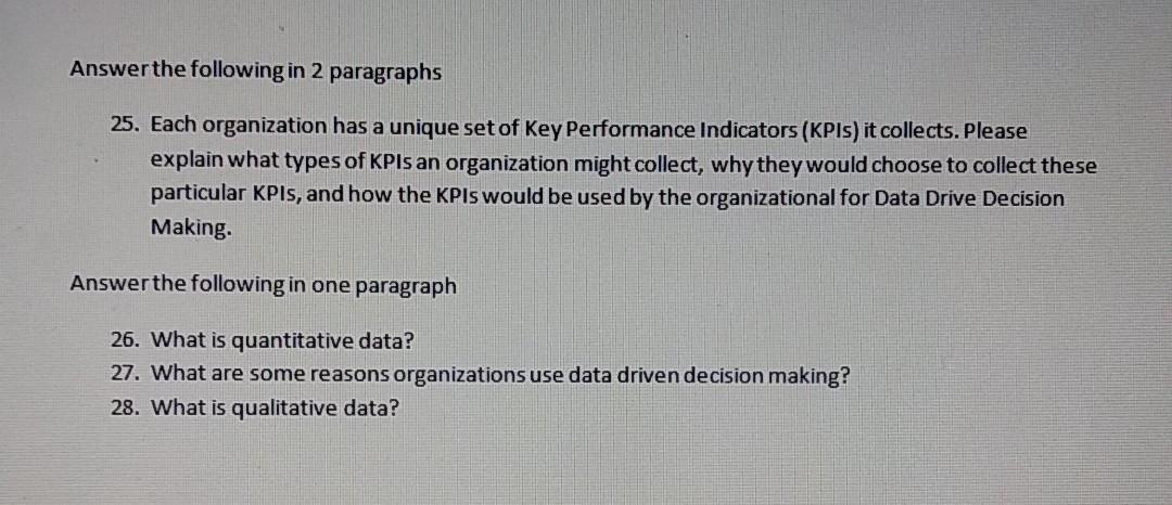 Answer the following in 2 paragraphs 25. Each