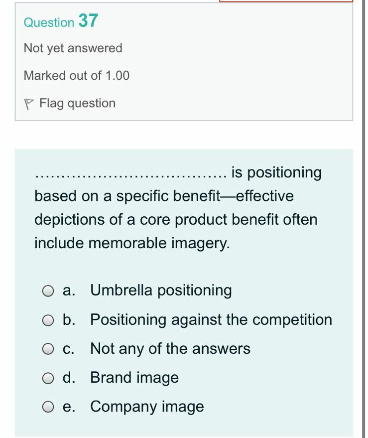 Question 37 Not yet answered Marked out of 1.00 P