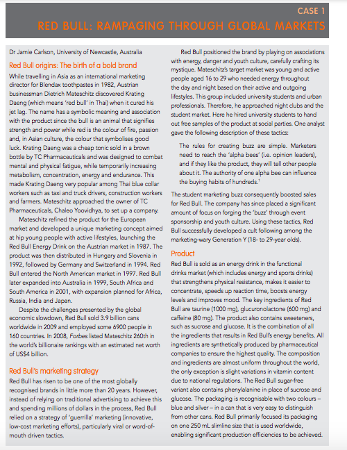 Case Analysis - Red Bull Read the Red Bull case
