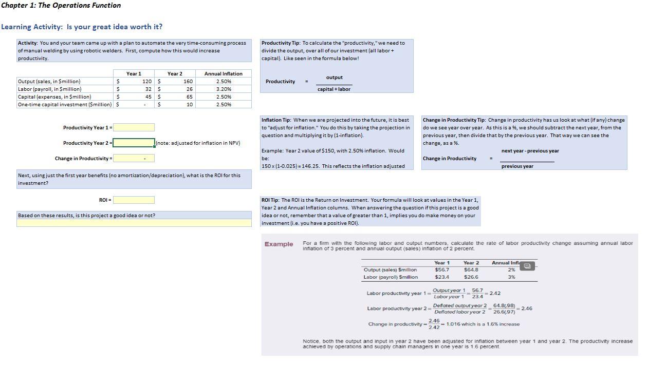 Chapter 1: The Operations Function Learning
