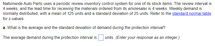 Nationwide Auto Parts uses a periodic review
