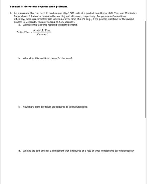 please help on problem C AND D Section II: Solve