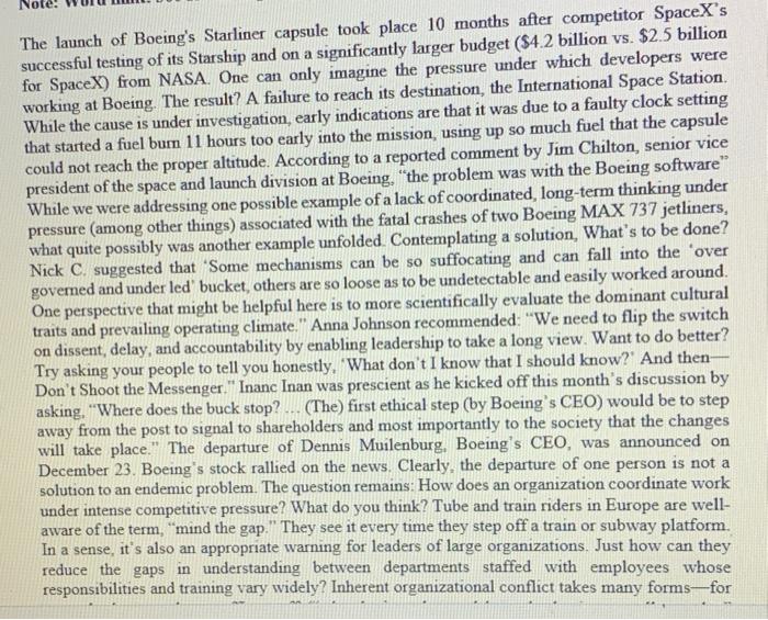 The launch of Boeing's Starliner capsule took