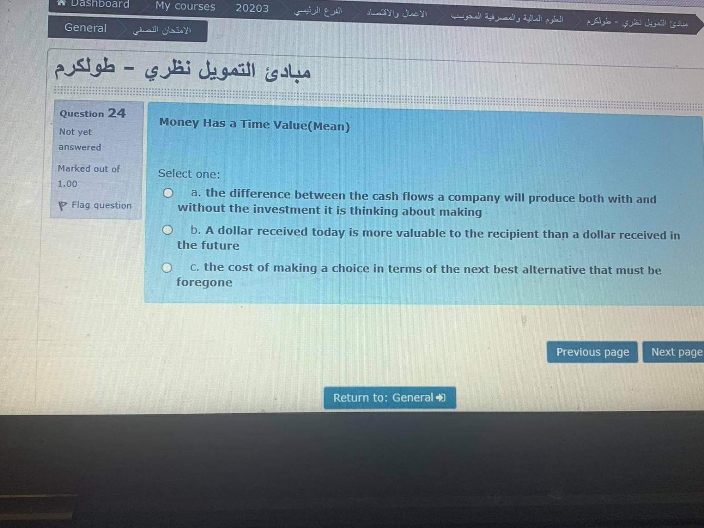 Dashboard My courses 20203 General - - Question