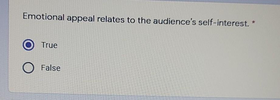 Emotional appeal relates to the audience's