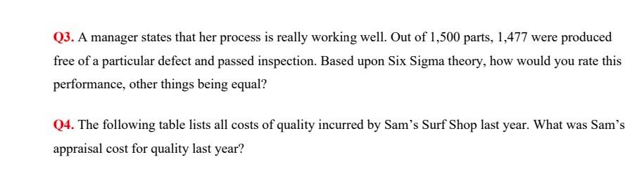 please write in typing Q3. A manager states that