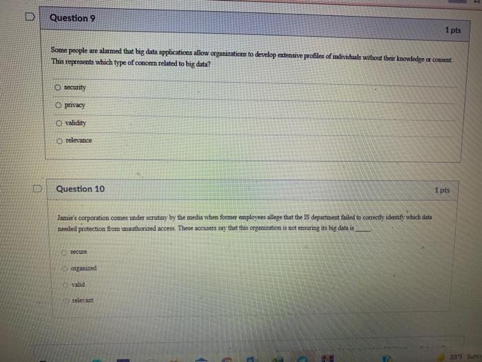 i need quick answers. thanks Question 4 1 pts