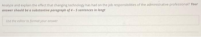 Analyze and explain the effect that changing