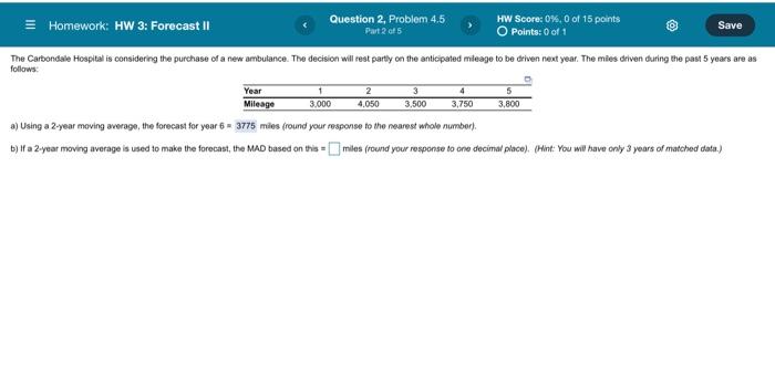 Save Homework: HW 3: Forecast II Question 2,