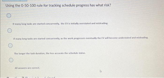 Using the 0-50-100 rule for tracking schedule