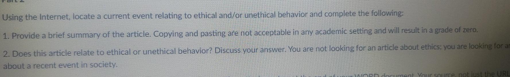 Using the Internet, locate a current event