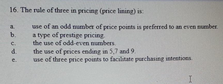 subject marketing concept question 16 question 17