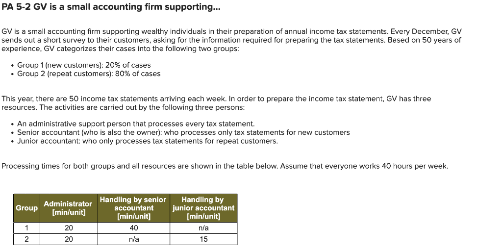 GV is a small accounting firm supporting wealthy