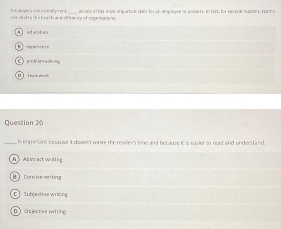 ASAP SURELY UPVOTE Employers consistently rank as