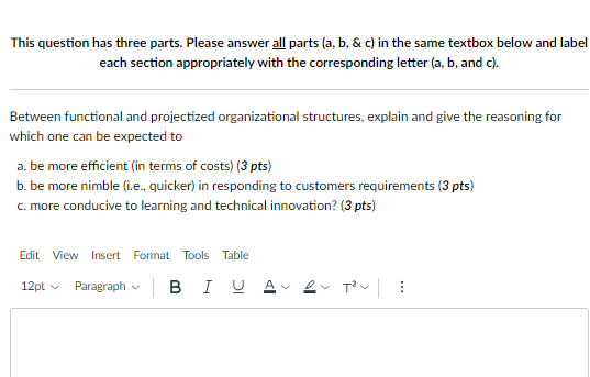 This question has three parts. Please answer all