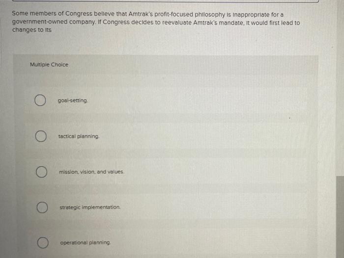 Some members of Congress believe that Amtrak's