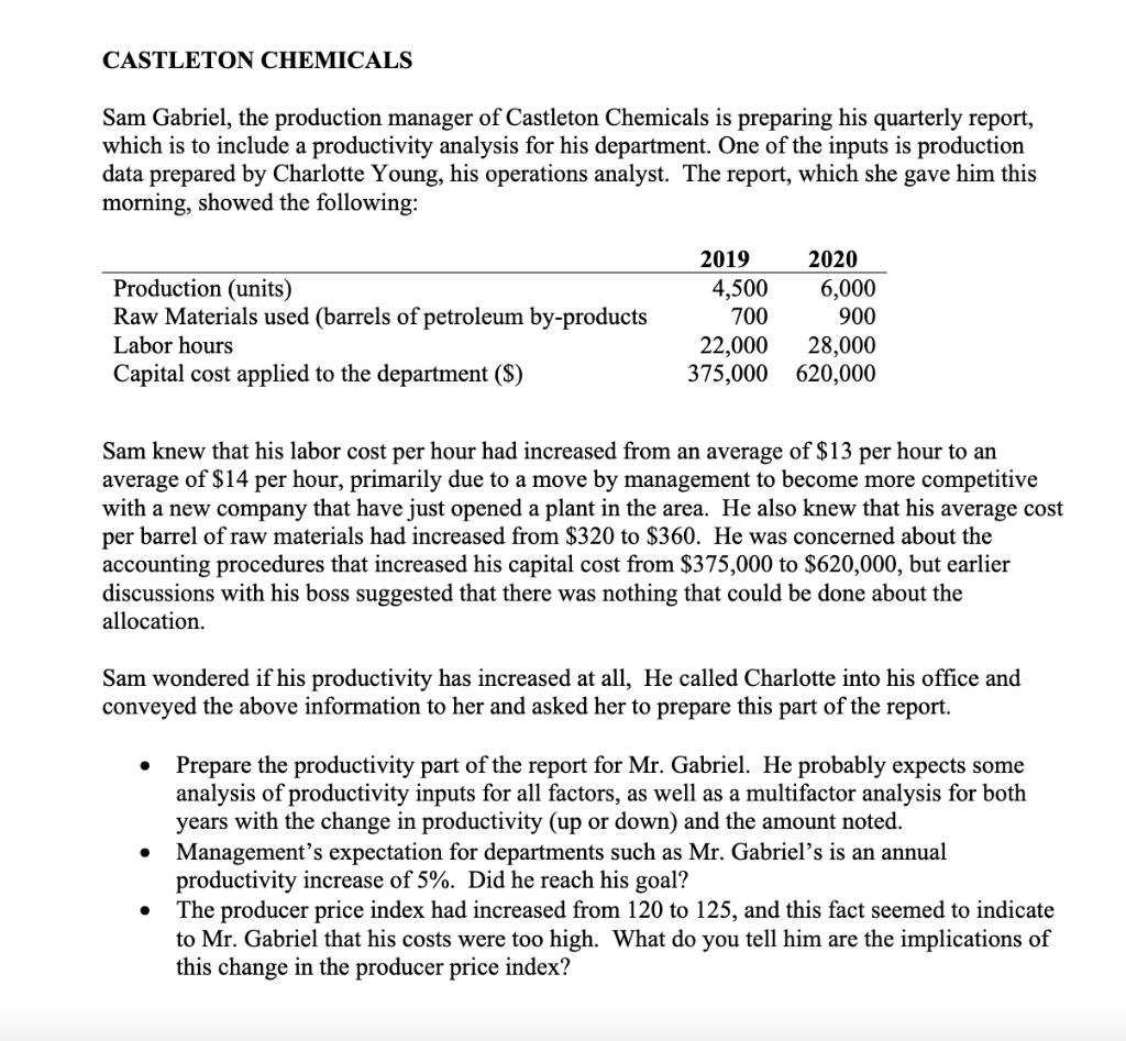 PLEASE TYPE AND EXPLAIN YOUR WORK CASTLETON