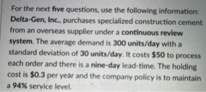 what us safety stock need to satisfy 94%? reorder