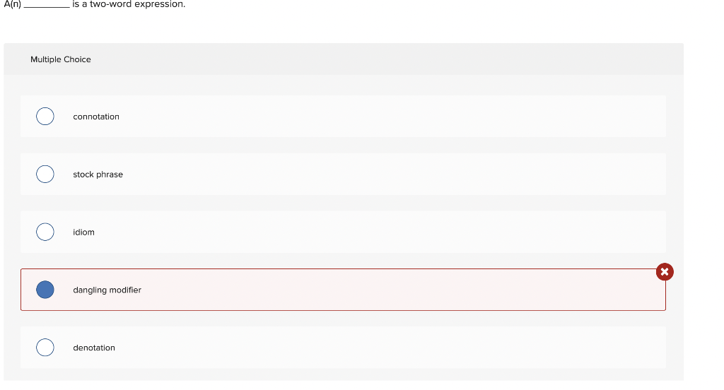 s Aln) is a two-word expression. Multiple Choice