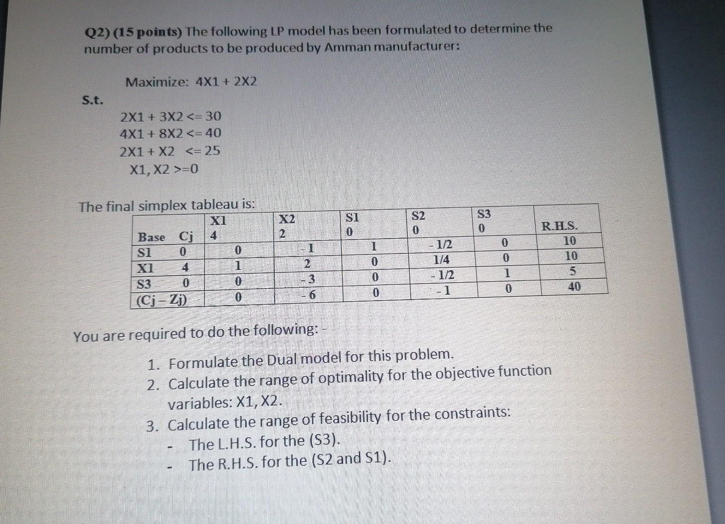 I need only Part 3 Please quiqly Q2) (15 points)