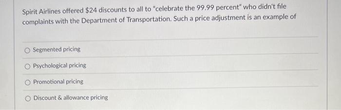 Spirit Airlines offered $24 discounts to all to