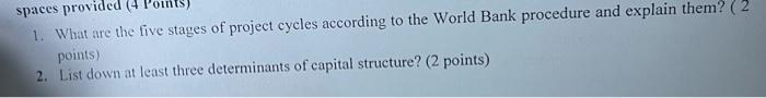 spaces provided (4 1. What are the five stages of