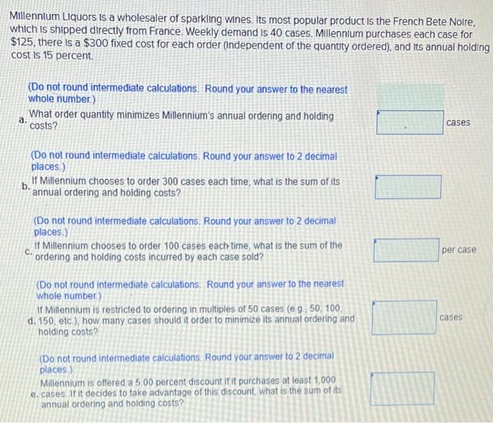 Millennium Liquors is a wholesaler of sparkling