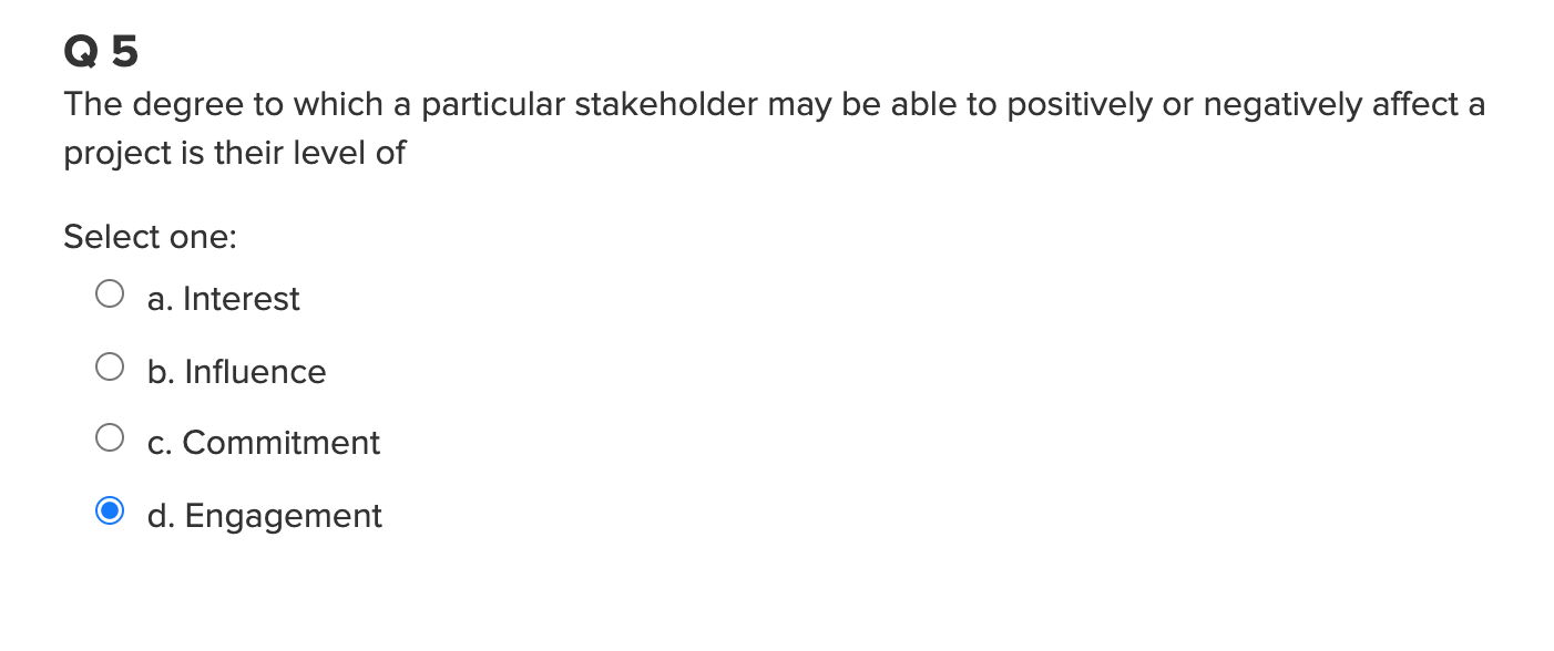 Q4 You are planning a project to develop a