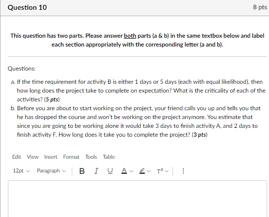 This question has two parts. Please answer both
