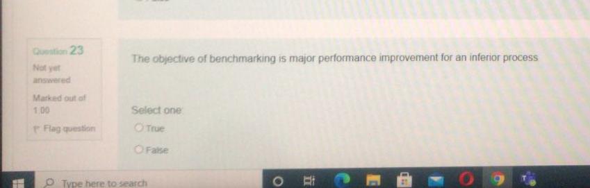 23 The objective of benchmarking is major