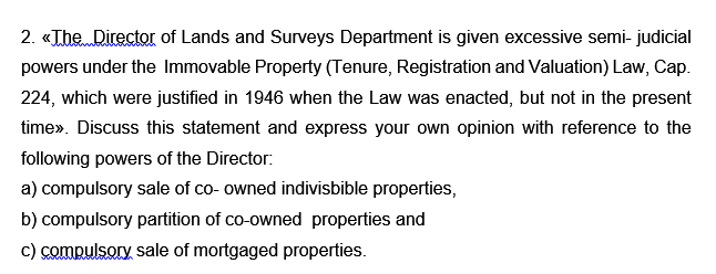 2. Them Director of Lands and Surveys Department