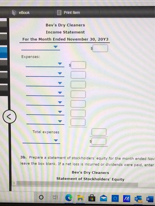 Transactions; Financial Statements Bev's Dry