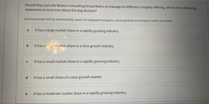 Gerard Way uses the Boston Consulting Group
