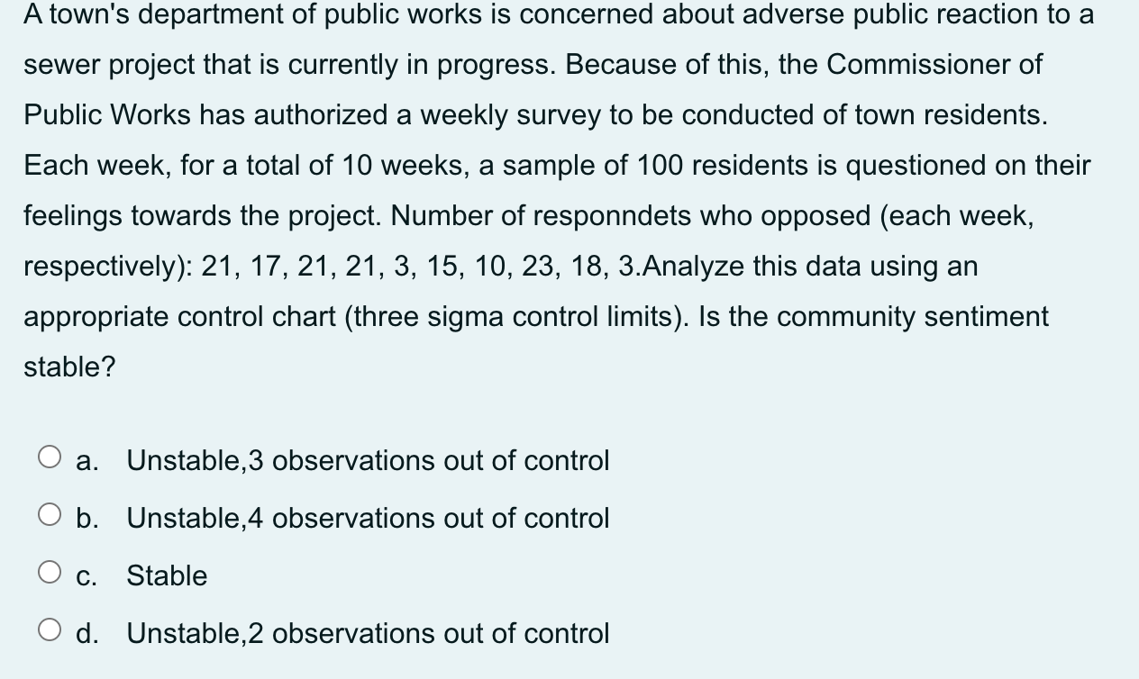 . A town's department of public works is