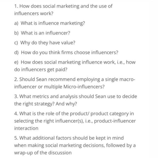 1. How does social marketing and the use of