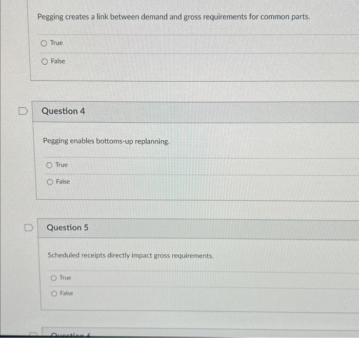Pegging creates a link between demand and gross
