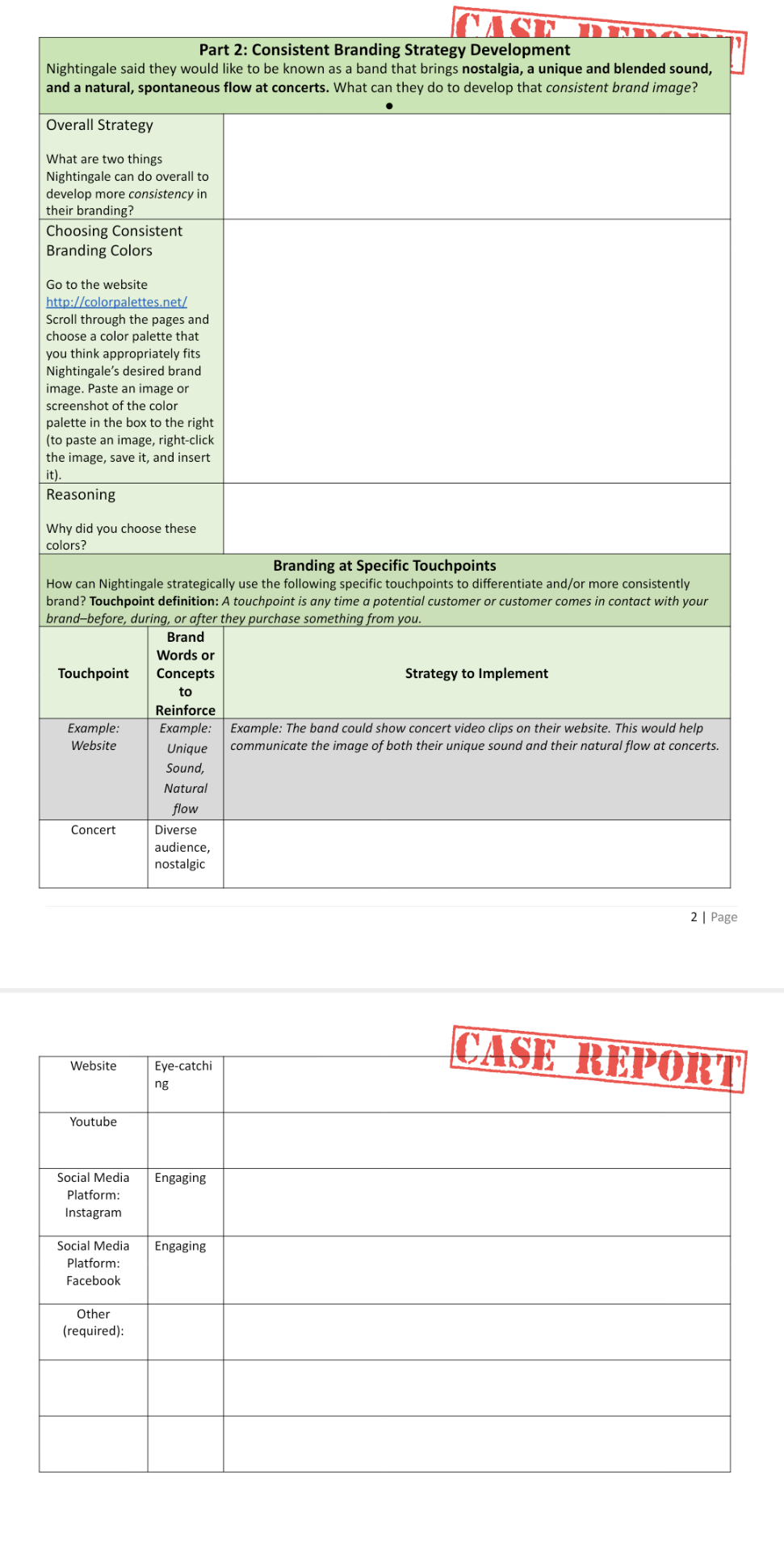 CASE REPORT Case: Nightingale (branding) Case