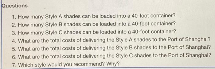 answer questions + fill in excel sheet with