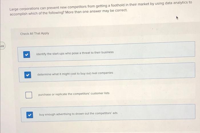 need the answer Large corporations can prevent