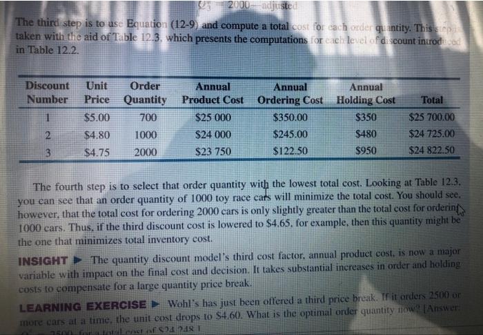 2000 adjusted The third step is to use Equation