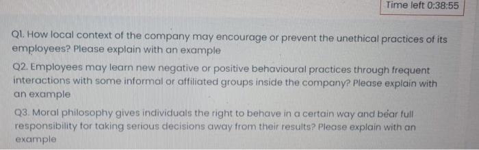 Time left 0:38:55 QI. How local context of the
